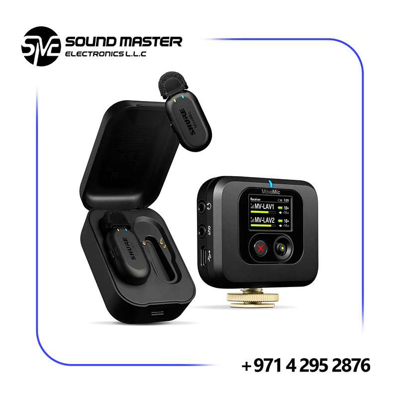 Shure MoveMic Two Kit - Pro Wireless Lavalier Microphones for Mobile Devices and Cameras (MV-TWO-KIT-Z6)