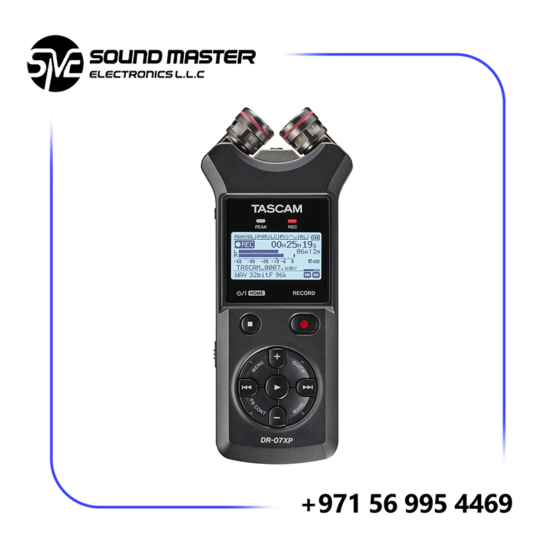 S1 TASCAM DR-07XP Stereo Handheld Audio Recorder With USB Audio Interface and Adjustable Microphones