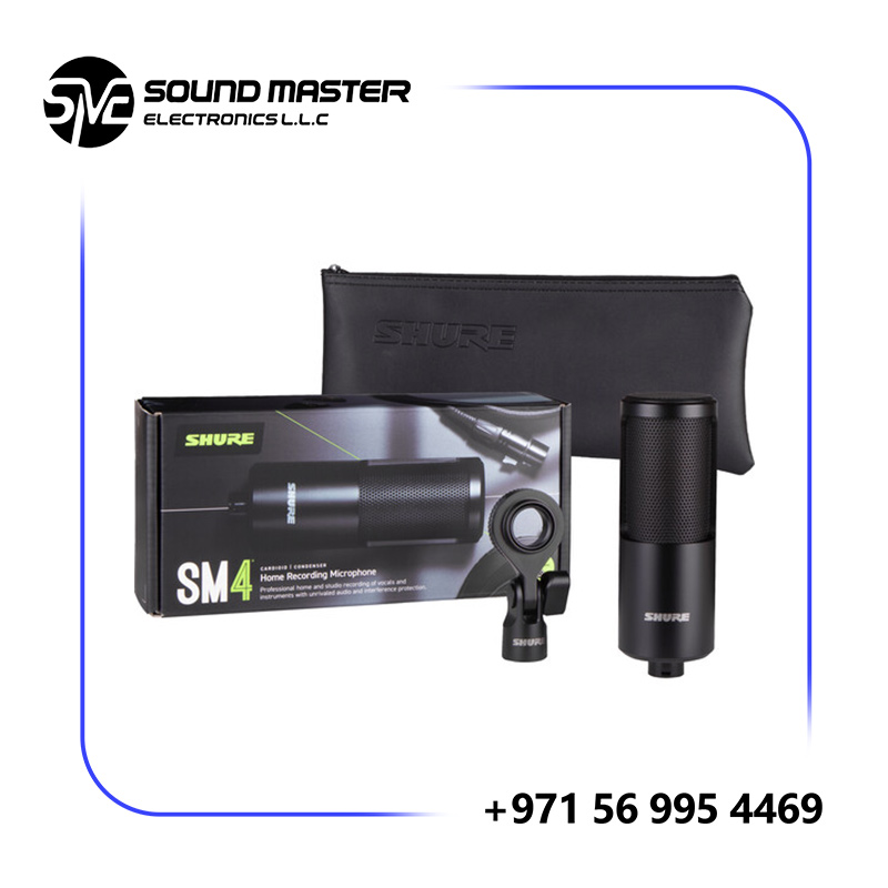 S2 Shure SM4 Studio Condenser Microphone – XLR Mic for Home Studio Recording, Vocals & Instruments