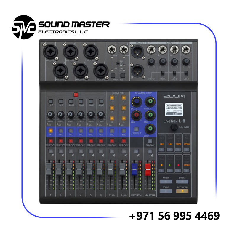 S2 Zoom LiveTrak L-8 Portable 8-Channel Digital Mixer and Multitrack Recorder
