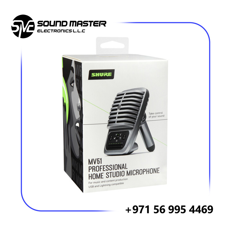 S3 Shure MV51 Large-Diaphragm Condenser USB Microphone for Computers and iOS Devices