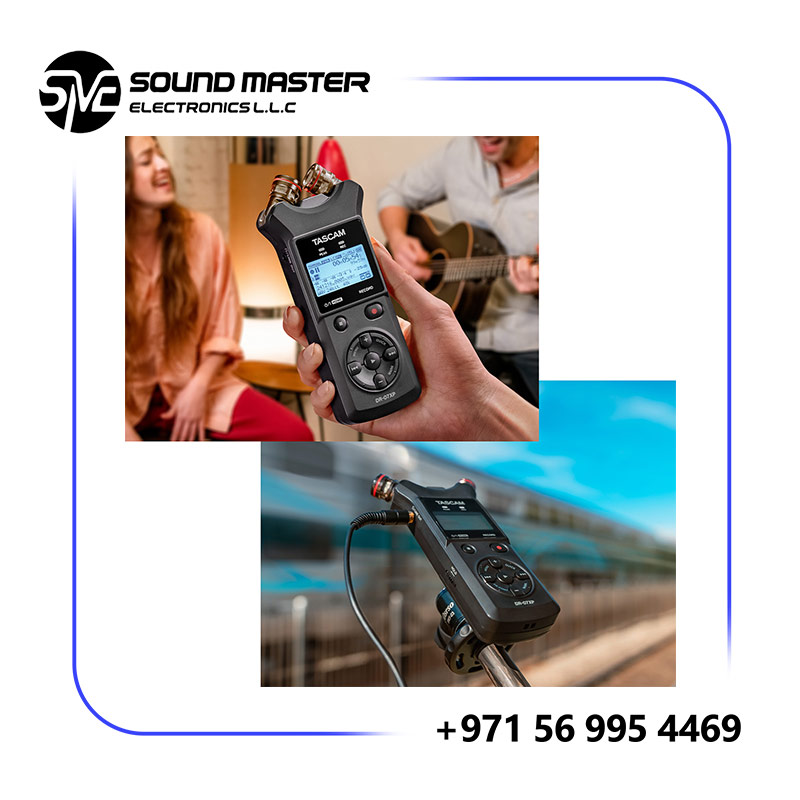 S4 TASCAM DR-07XP Stereo Handheld Audio Recorder With USB Audio Interface and Adjustable Microphones