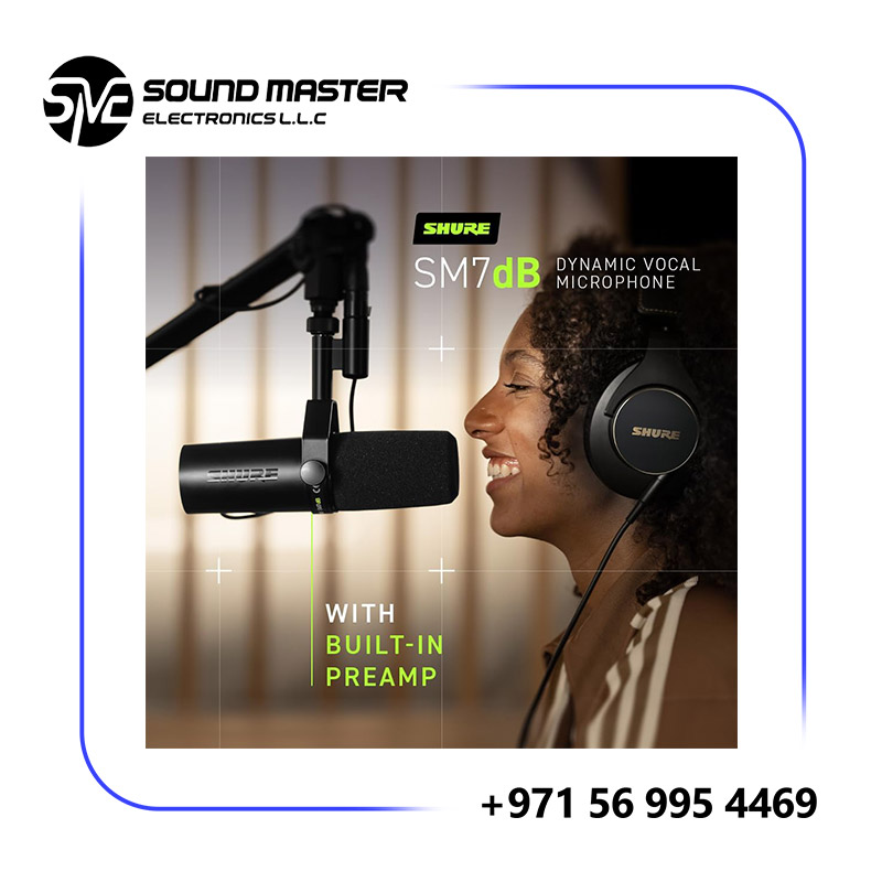 S5 Shure SM7dB Vocal Microphone with Built-in Preamp – Studio Mic for Streaming, Podcasting and Recording