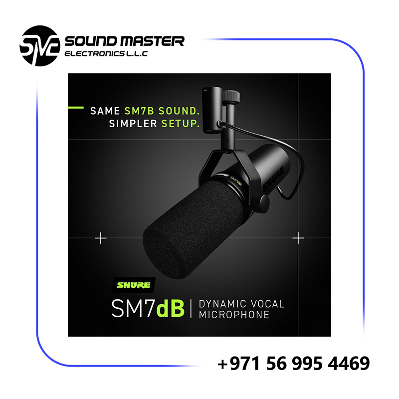 S7 Shure SM7dB Vocal Microphone with Built-in Preamp – Studio Mic for Streaming, Podcasting and Recording