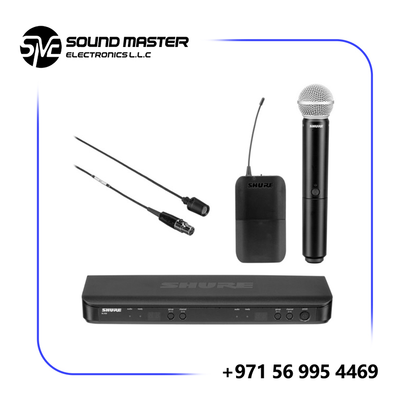 Shure BLX1288/CVL Dual-Channel Wireless Combo Lavalier & Handheld Microphone System