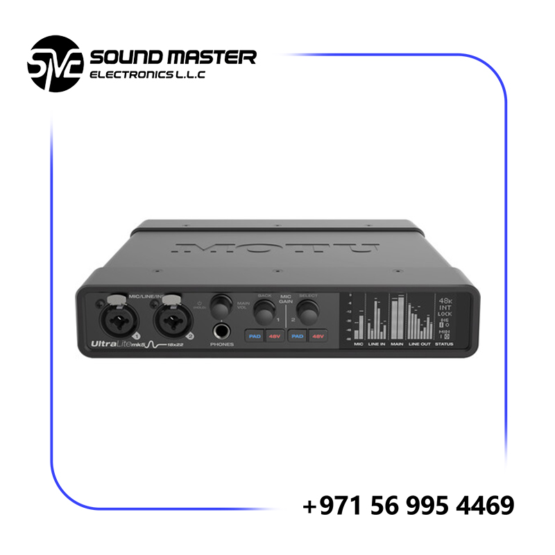 S1 MOTU UltraLite-mk5 18x22 USB-C Audio/MIDI Interface with mixing and effects