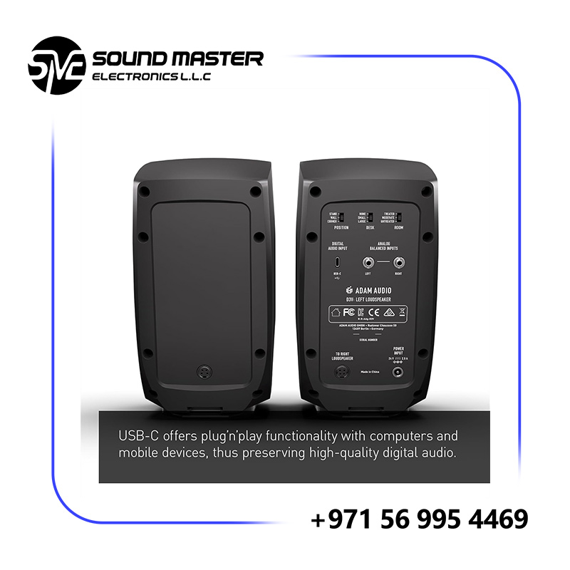 S2 ADAM Audio D3V Active Desktop Monitoring System (Pair, Black)