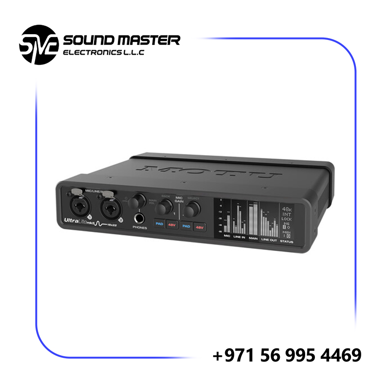 S2 MOTU UltraLite-mk5 18x22 USB-C Audio/MIDI Interface with mixing and effects