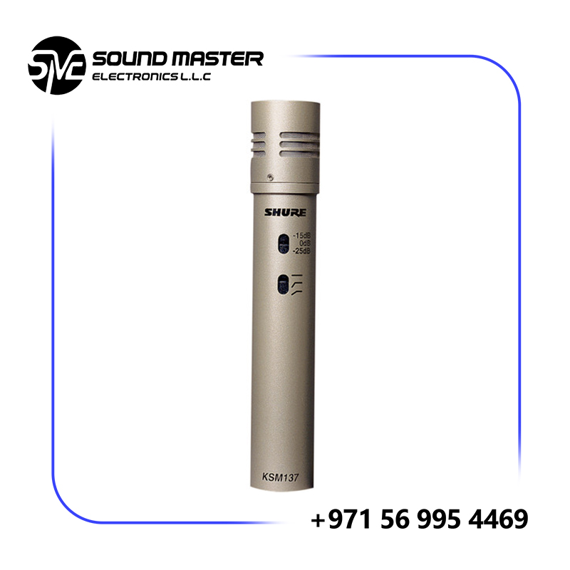 Shure KSM 137/SL Cardioid Condenser Microphone (Single Microphone)