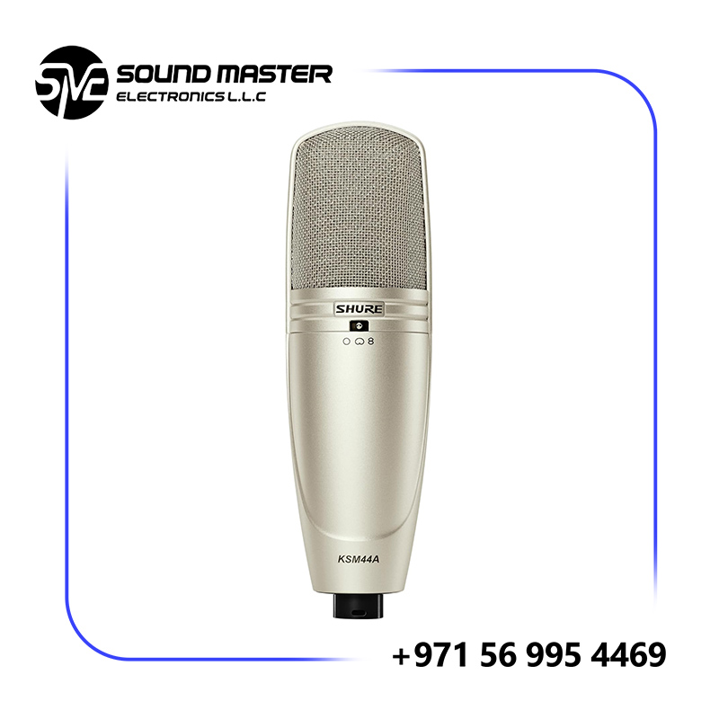 Shure KSM44A Multi-Pattern Condenser Microphone - Large Diaphragm Side-Address Mic with Subsonic Filter, Prethos Advanced Preamplifier Technology and 3 Polar Patterns for Great Recording Flexibility