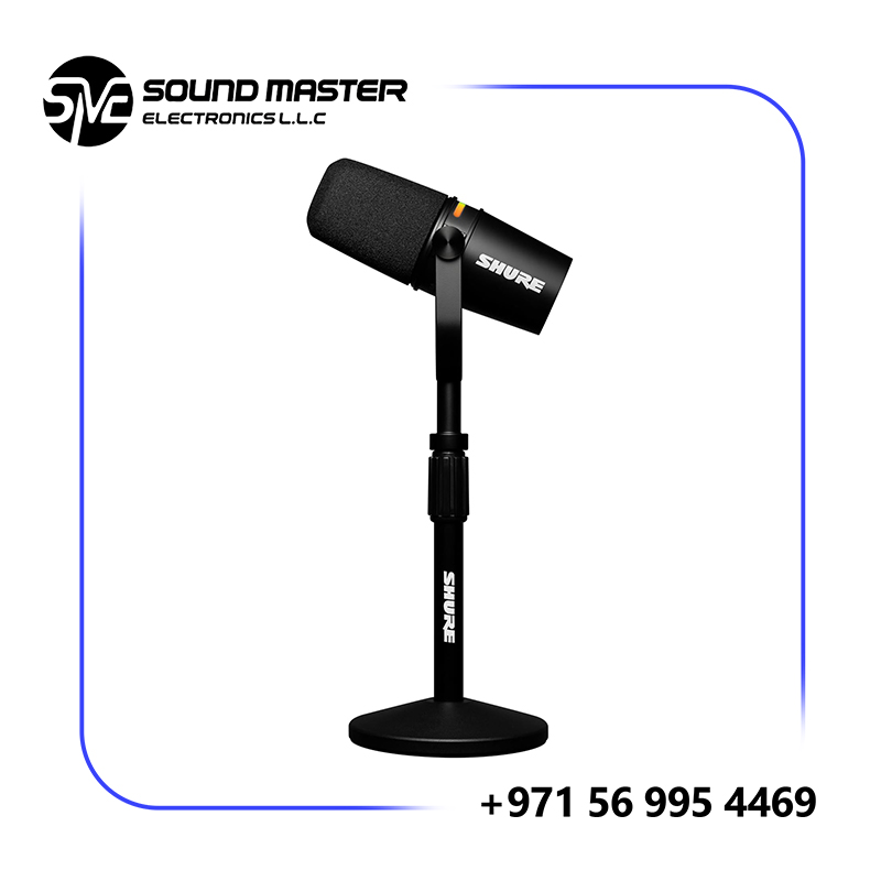 Shure MV7+-K Podcast XLR/USB Microphone Bundle with Gator Desktop Stand (Black)