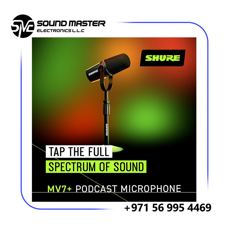 S5 Shure MV7+-K Podcast XLR/USB Microphone Bundle with Gator Desktop Stand (Black)
