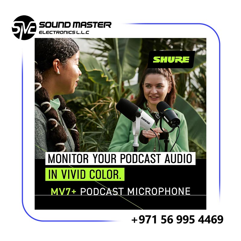S6 Shure MV7+-K Podcast XLR/USB Microphone Bundle with Gator Desktop Stand (Black)