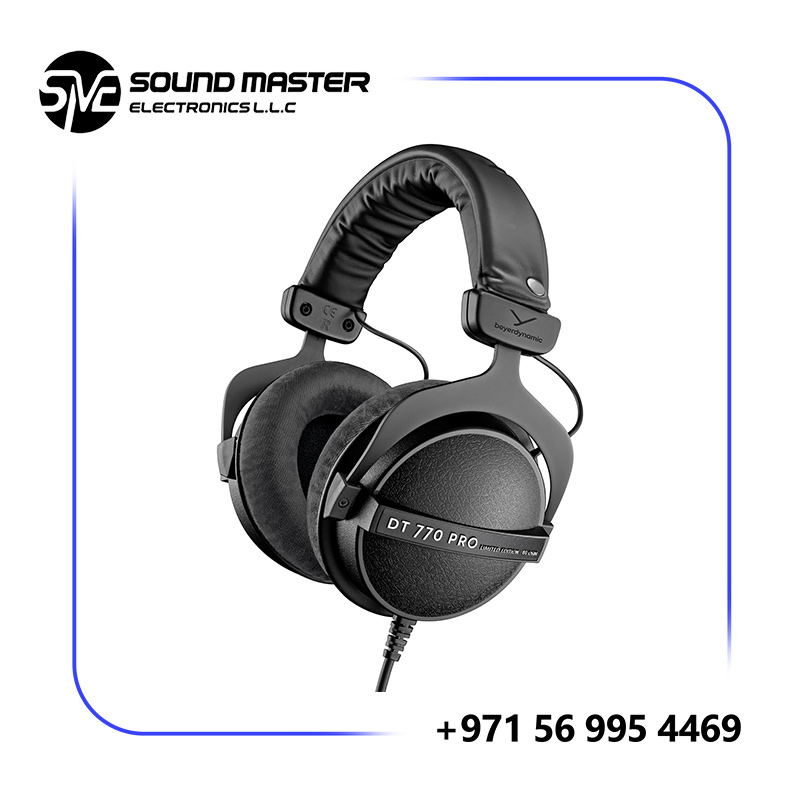 Beyerdynamic DT 770 PRO, Over Ear Studio Headphones, Wired, 80 Ohm, Black