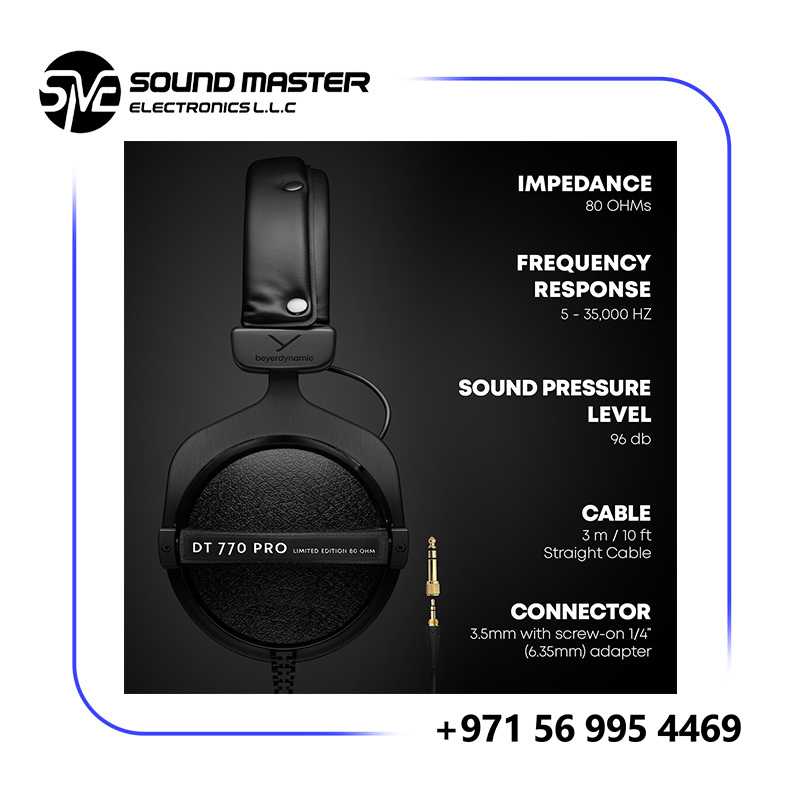 s1 Beyerdynamic DT 770 PRO, Over Ear Studio Headphones, Wired, 80 Ohm, Black
