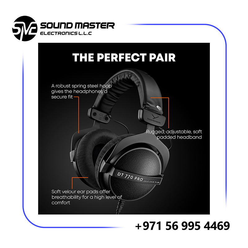 s2 Beyerdynamic DT 770 PRO, Over Ear Studio Headphones, Wired, 80 Ohm, Black